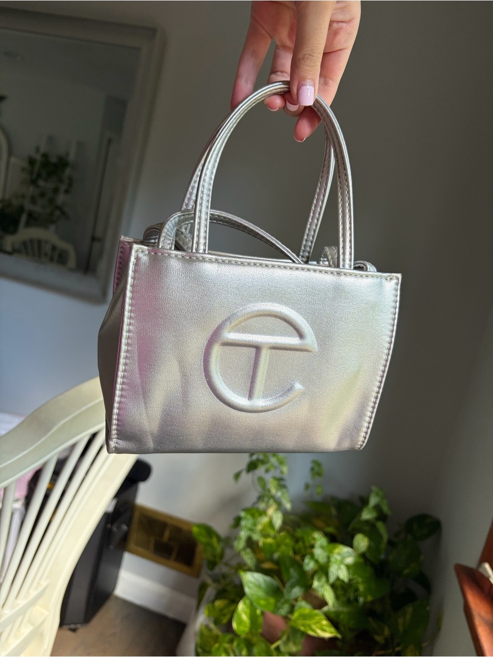 Silver Small Telfar Bag